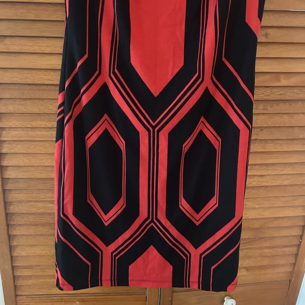 Enfocus Studio Women’s Red and Black Sleeveless Casual Dress Sz 6 - Picture 3 of 7